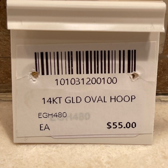 Athena Designs Single Earring Gold/925 Sterling Silver Rectangle Huggie Hoop - Picture 5 of 6